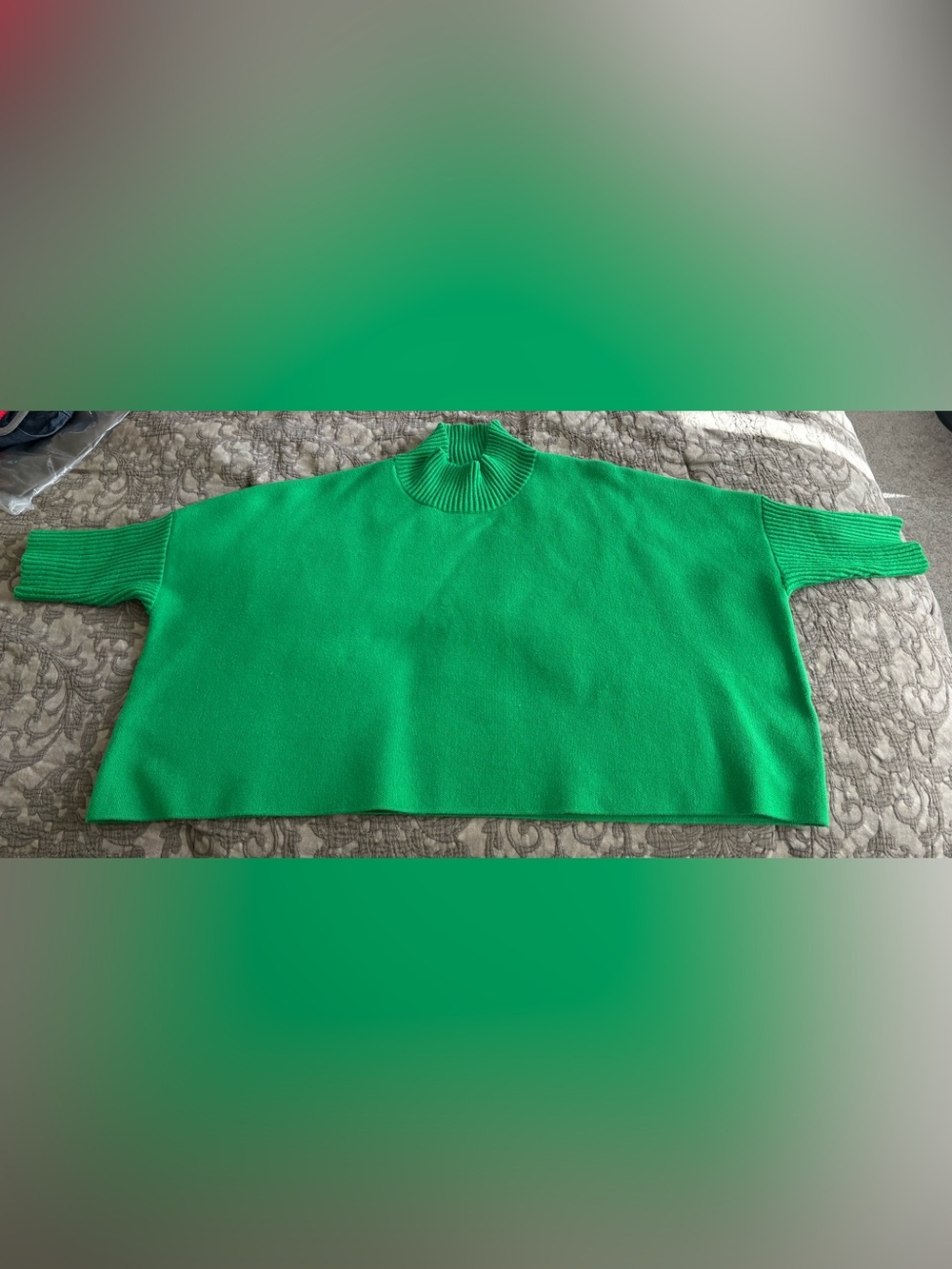 Kerisma Vibrant Green Turtleneck Mock Neck Sweater